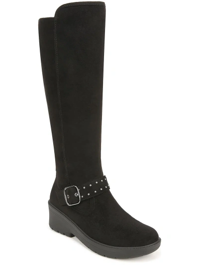 BZEES BRANDY 2 WOMENS FAUX SUEDE EMBELLISHED KNEE-HIGH BOOTS