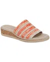 Bzees Breezy Sandal In Coral Raffia Fabric