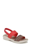 Bzees Cali Sandal In Coral Beach Multi Fabric