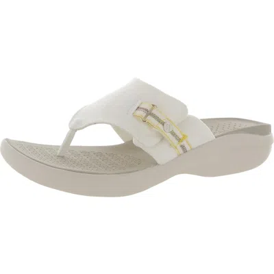 Bzees Camp Out Womens Slip On Casual Slide Sandals In Yellow