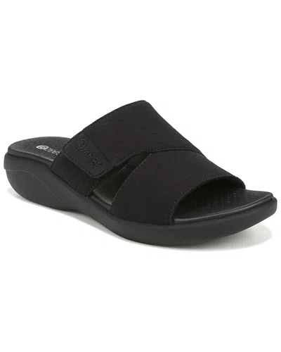 Bzees Carefree Washable Slide Sandals In Black Fabric