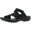 Bzees Carry On Womens Toe Loop Knit Slide Sandals In Black