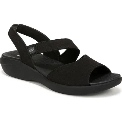 Bzees Cheerful Quarter Strap Slip-on Sandal In Black Fabric