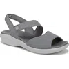 Bzees Cheerful Quarter Strap Slip-on Sandal In Grey Fabric