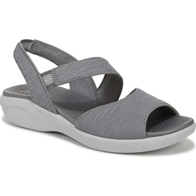 Bzees Cheerful Quarter Strap Slip-on Sandal In Grey Fabric