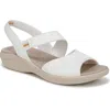 Bzees Cheerful Quarter Strap Slip-on Sandal In White Fabric