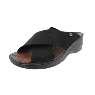 Bzees Desire Womens Criss-cross Slide Wedges In Black