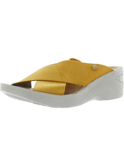 Bzees Desire Womens Stretch Wedges In Yellow