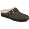 Bzees Eternity Womens Buckle Faux Fur Slide Slippers In Green
