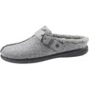Bzees Eternity Womens Buckle Faux Fur Slide Slippers In Grey