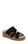 Bzees Fiona Wedge Sandal In Black Stretch Linen