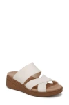Bzees Fiona Wedge Sandal In Eggnog Stretch Linen