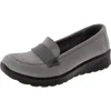 Bzees Poppy Seed 3 Womens Rhinestone Slip On Slip-on Sneakers In Grey