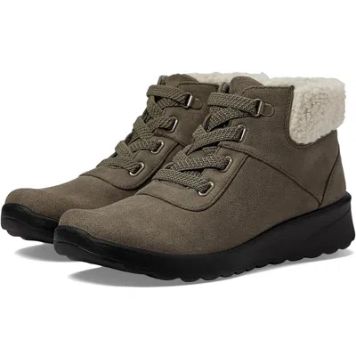 Bzees Generation Womens Faux Suede Cushioned Footbed Booties In Green