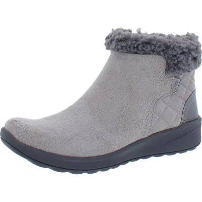 Bzees Go Getter Womens Manmade Glitter Ankle Boots In Gray