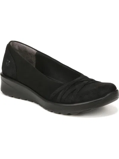 BZEES GOODY WOMENS FAUX SUEDE SLIP ON BALLET FLATS