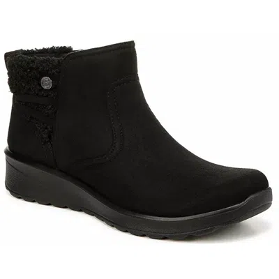 Bzees Grand Cozy Womens Contrast Trim Faux Suede Booties