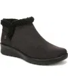 Bzees Genuine Womens Faux Shearling Padded Insole Booties In Black Twill Fabric
