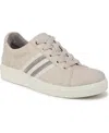 Bzees Happy Friday Washable Lace Up Sneakers In Beige Faux Leather,webbed Fabric