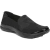 Bzees Jitterbug Womens Cushioned Footbed Slip On Flats In Black