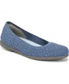 Bzees Kallie Washable Ballet Flats In Elemental Blue Knit Fabric