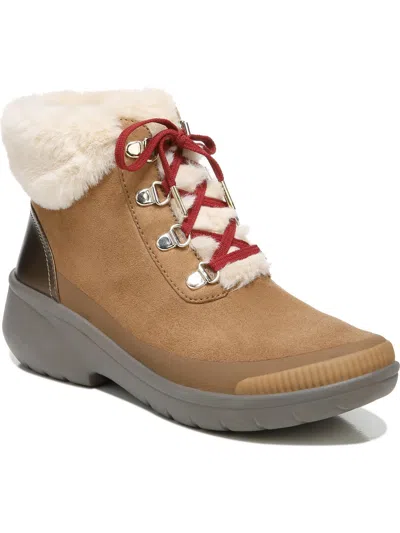 Bzees Keeper Womens Faux Fur Lined Comfort Ankle Boots In Multi