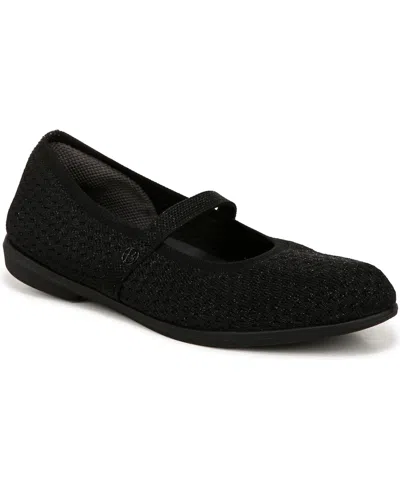 Bzees Keynote Washable Mary Jane Flats In Black Knit Fabric