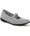 Bzees Keynote Washable Mary Jane Flats In Ultimate Grey Knit Fabric