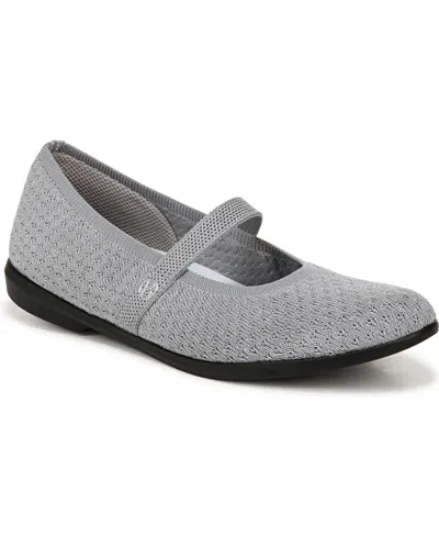 Bzees Keynote Washable Mary Jane Flats In Ultimate Grey Knit Fabric