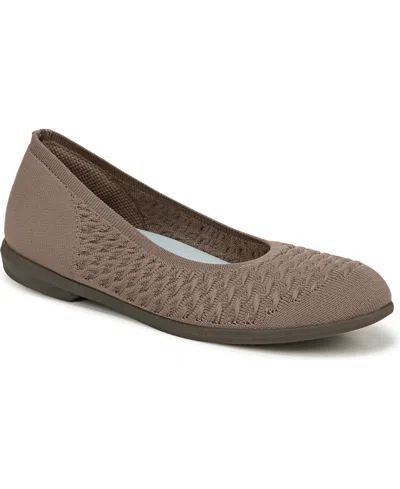 Bzees Khloe Washable Ballet Flats In Latte Cable Engineered Knit