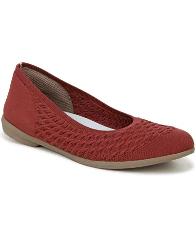 Bzees Khloe Washable Ballet Flats In Sangria Cable Engineered Knit