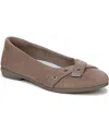 Bzees Kira Womens Solid Faux Suede Ballet Flats In Latte Microfiber