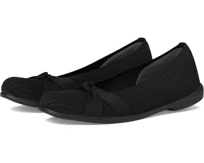 BZEES KISSED BALLET FLAT WOMEN'S BLACK KNIT SLIP-ON ROUND TOE SHOES RHS6350