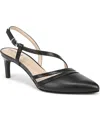 Bzees Women's Arlo Pointed Toe Slingback Pumps In Black Faux Leather