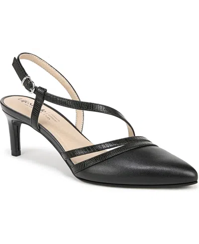 Bzees Women's Arlo Pointed Toe Slingback Pumps In Black Faux Leather