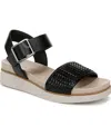 Bzees Women's Gillian 2 Square Open Toe Platform Sandals In Black Faux Leather