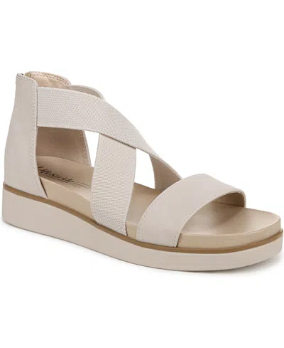 Bzees Women's Giselle Sport Platfform Sandals In Stone Faux Leather