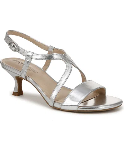 Bzees Women's Nolita Strappy Slingback Dress Sandals In Silver Faux Leather