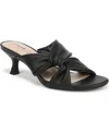 Bzees Women's Nori Slide Kitten Heel Sandals In Black Faux Leather
