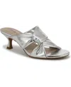 Bzees Women's Nori Slide Kitten Heel Sandals In Silver Faux Leather