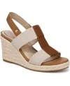 Bzees Women's Tallulah Espadrille Wedge Sandals In Tan Fabric,faux Leather