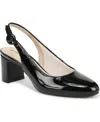 Bzees Women's Tia Block Heel Slingback Pumps In Black Faux Patent