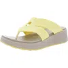 Bzees Nola Bright Womens Rhinestone Slip On Wedge Sandals In Yellow
