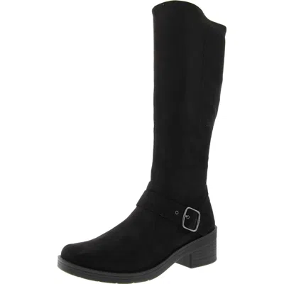 Bzees Olympia Womens Zip Up Round Toe Knee-high Boots In Black