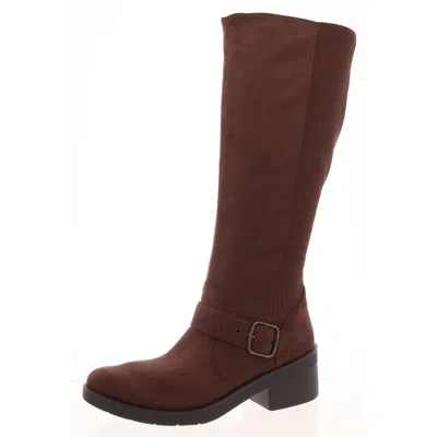 Bzees Olympia Womens Zip Up Round Toe Knee-high Boots In Brown