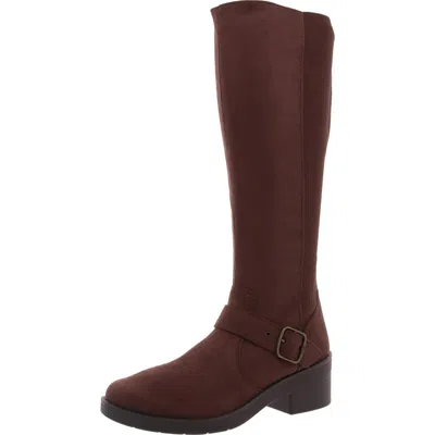 Bzees Olympia Womens Zipper Man Made Knee-high Boots In Brown
