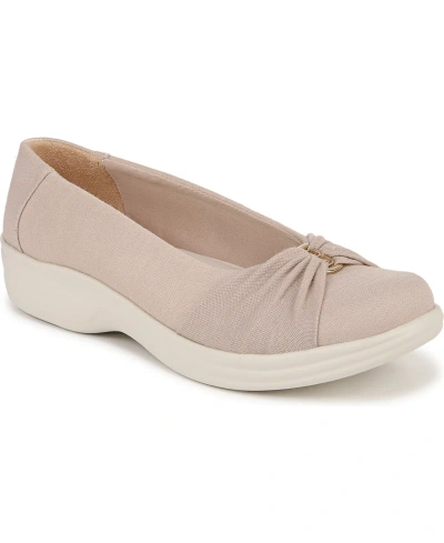 Bzees Paige Washable Slip-ons In Beige Fabric