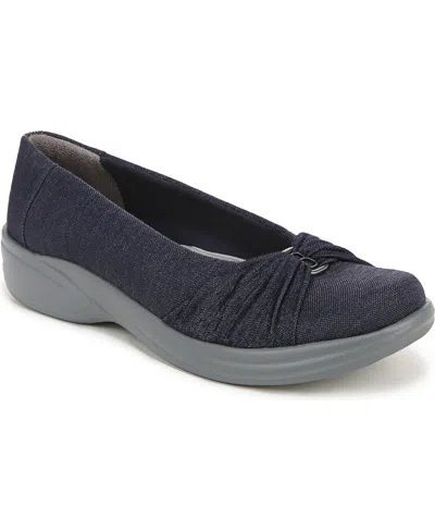 Bzees Paige Washable Slip Ons In Navy Blazer Fabric
