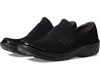 Bzees Pizazz Womens Metallic Comfort Slip-on Sneakers In Black