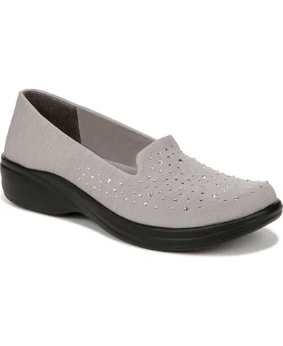 Bzees Poppyseed 3 Washable Slip Ons In Grey Silver Fabric